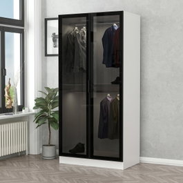 Hanah Home Armario Kale Glass Black - 210 Blanco y Negro